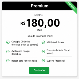 Plano Cardápio Digital